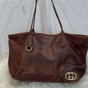 Gucci brown leather tote